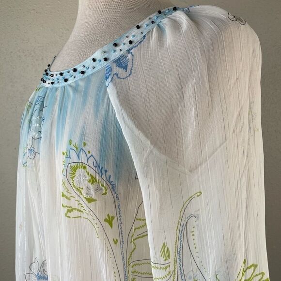 Luciano Dante Sheer Long Sleeve Tunic Size S EUC - Picture 6 of 8